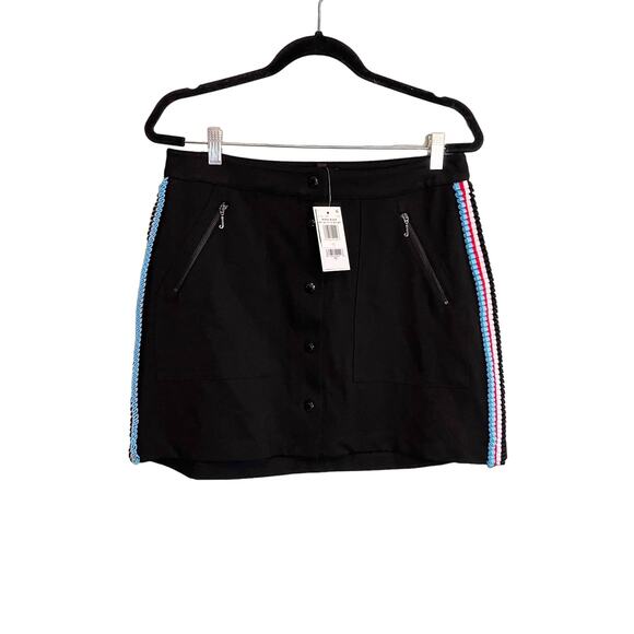 Juicy Couture Pitch Black Label Women's Ponte Knit Button Up Skirt Size 10 NWT